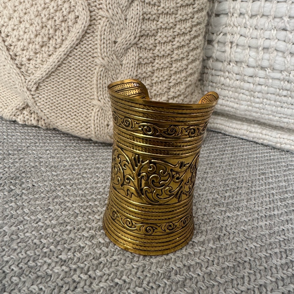 Intricate Gold Cuff Bracelet